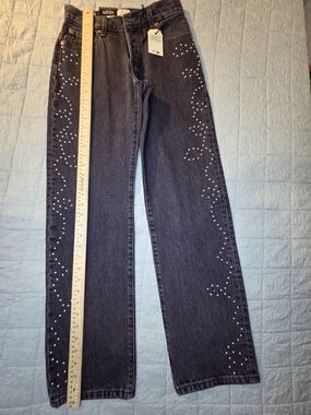 Levi's Dark Wash Straight Leg Jeans with Silver Stud Detailing